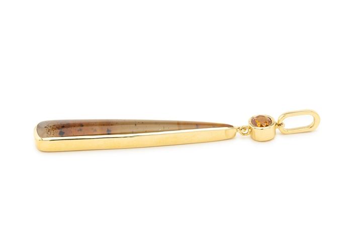 14K Montana Sapphire & Agate Drop Necklace