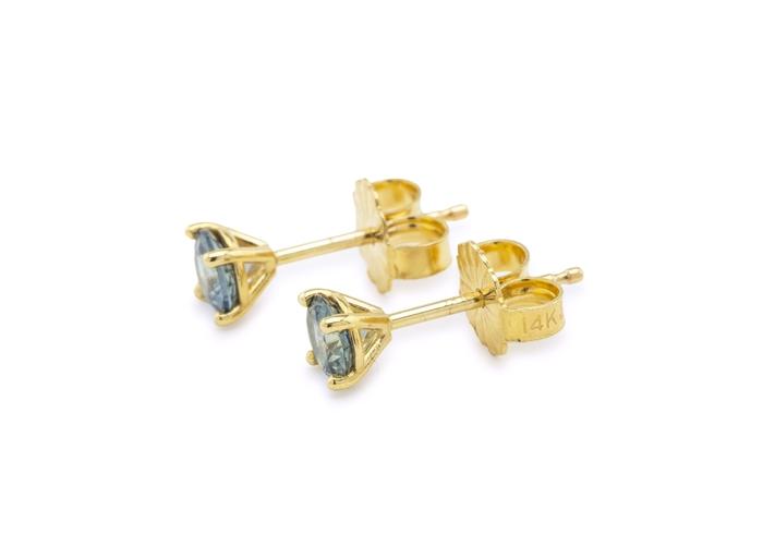 14K Montana Sapphire Solitaire Stud Earrings