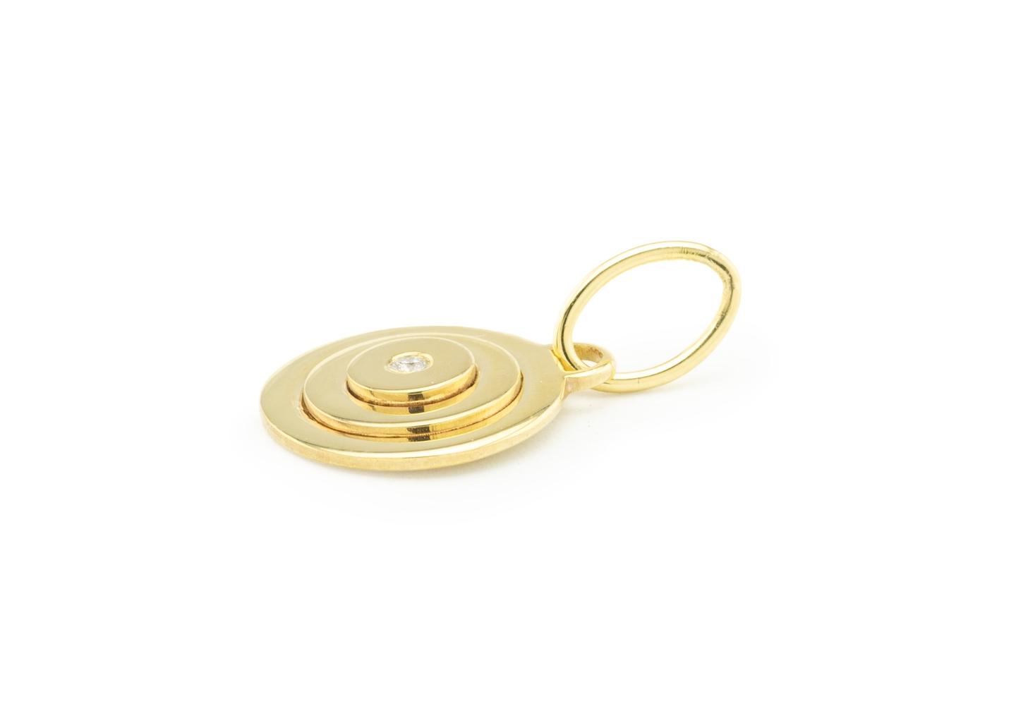 14K Diamond Disc Pendant