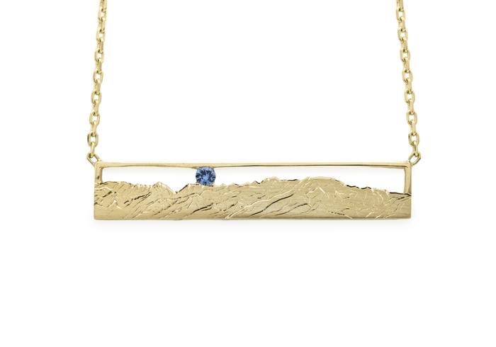 14K Mountain Vista Yogo Sapphire Necklace