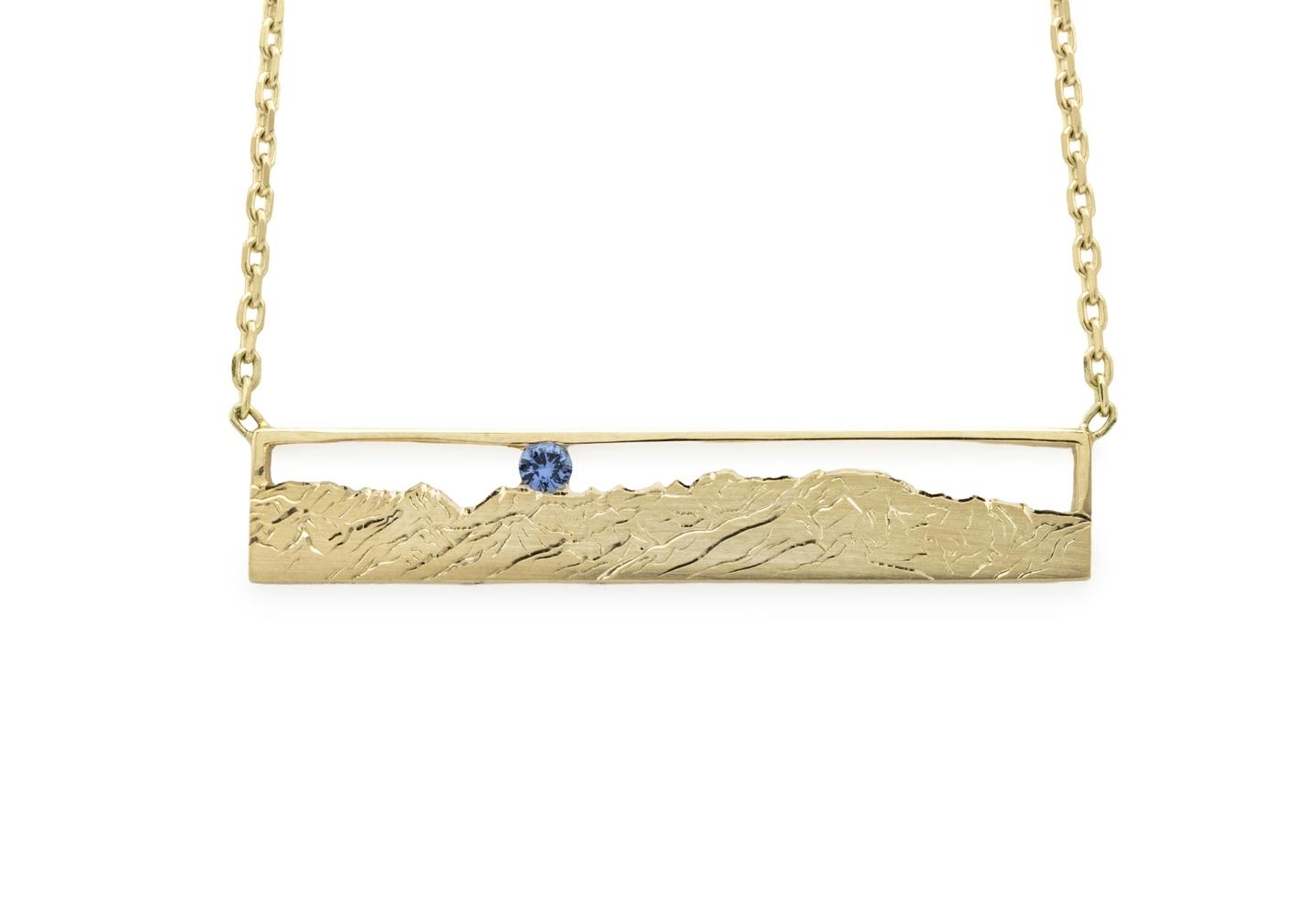 14K Mountain Vista Yogo Sapphire Necklace