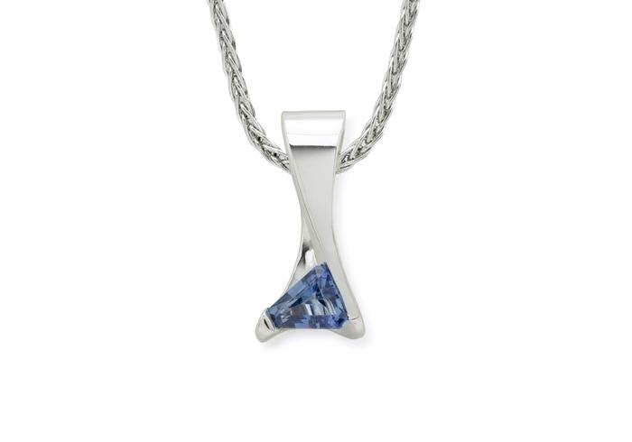 14K Geometric Yogo Sapphire Pendant