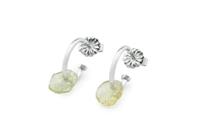 14K Tumbled Montana Sapphire Hoop Earrings | Imperfectionist Collection