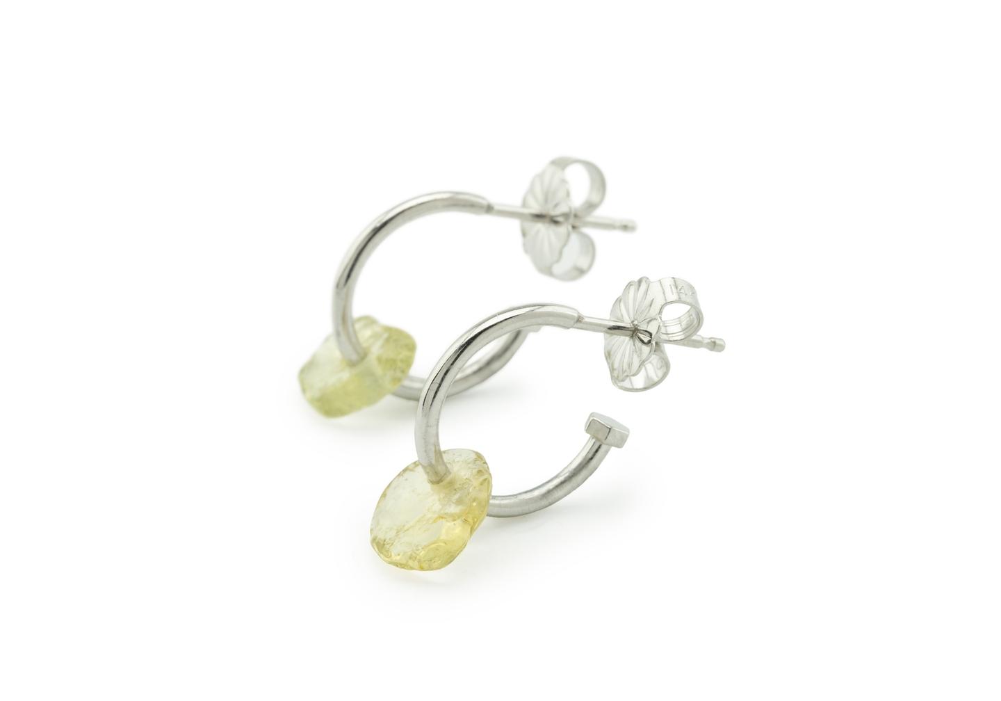 14K Tumbled Montana Sapphire Hoop Earrings | Imperfectionist Collection