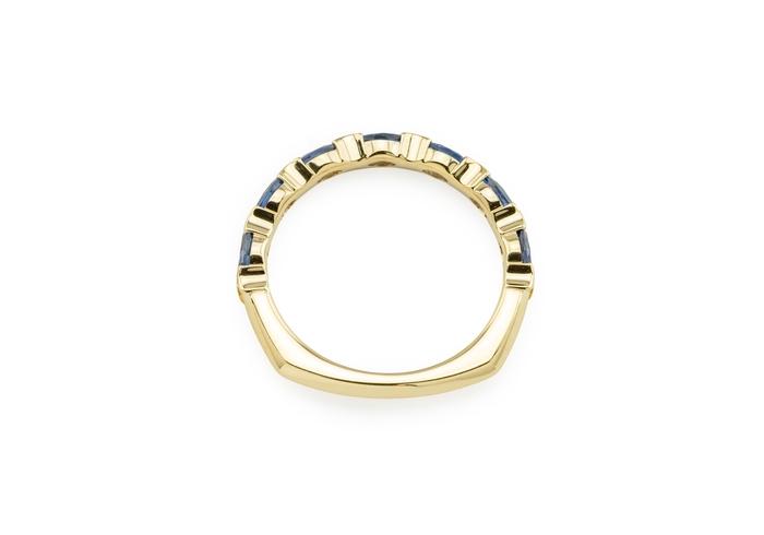 14K Marquise Cut Yogo Sapphire Half Eternity Band | Aurum Collection