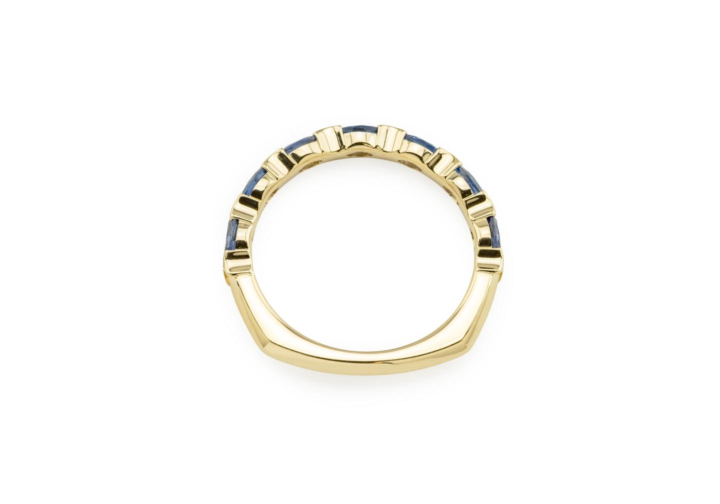 14K Marquise Cut Yogo Sapphire Half Eternity Band | Aurum Collection