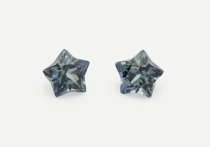 1.15ctw Pair of Montana Sapphire Stars