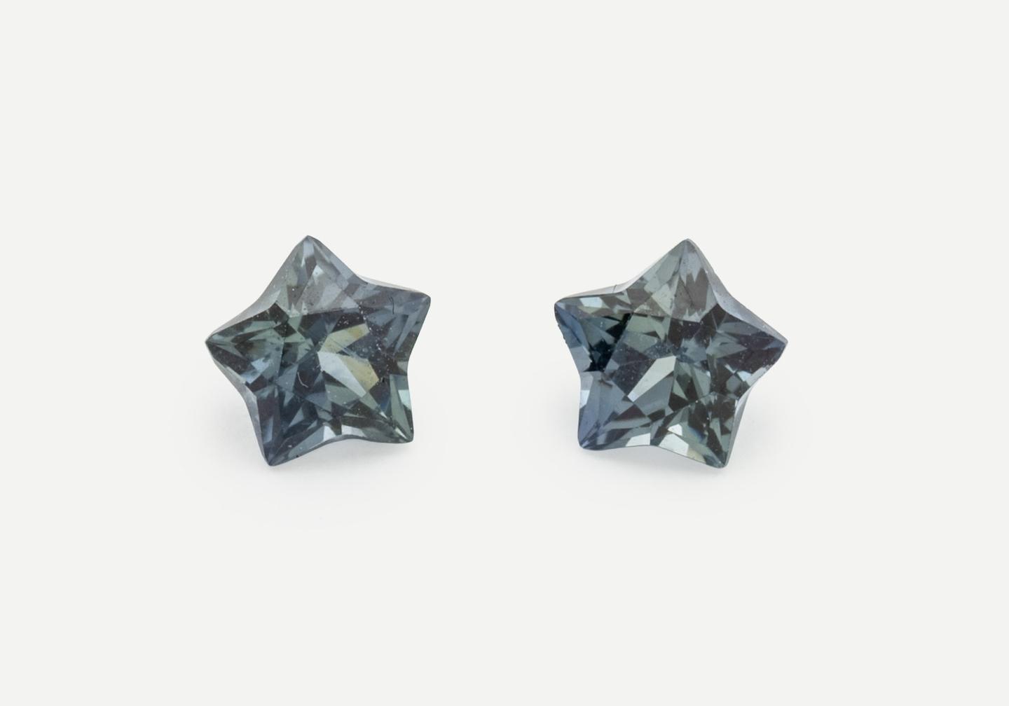 1.15ctw Pair of Montana Sapphire Stars