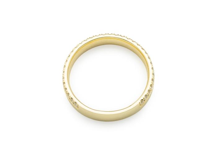 14K Diamond Line Wedding Band