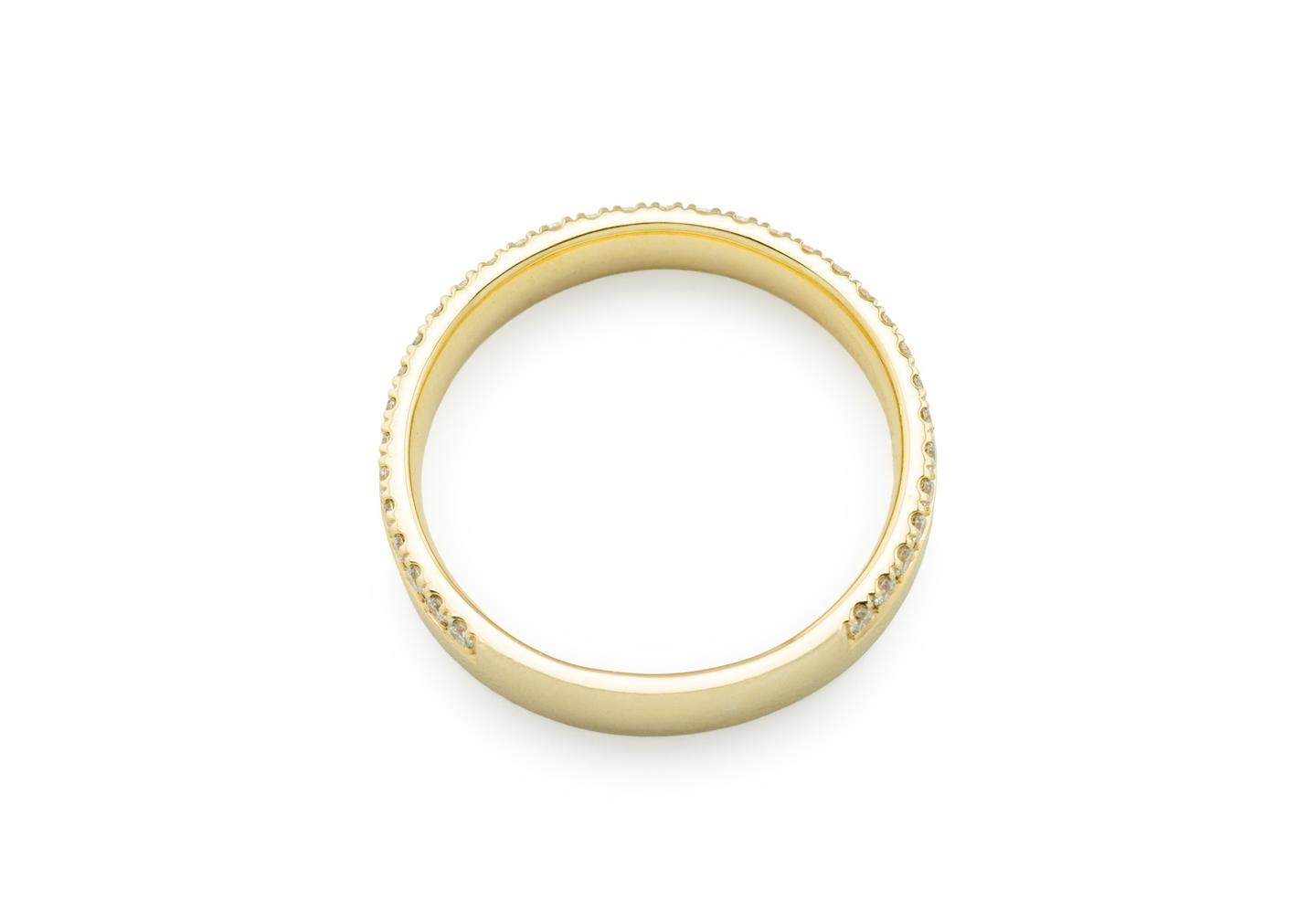 14K Diamond Line Wedding Band