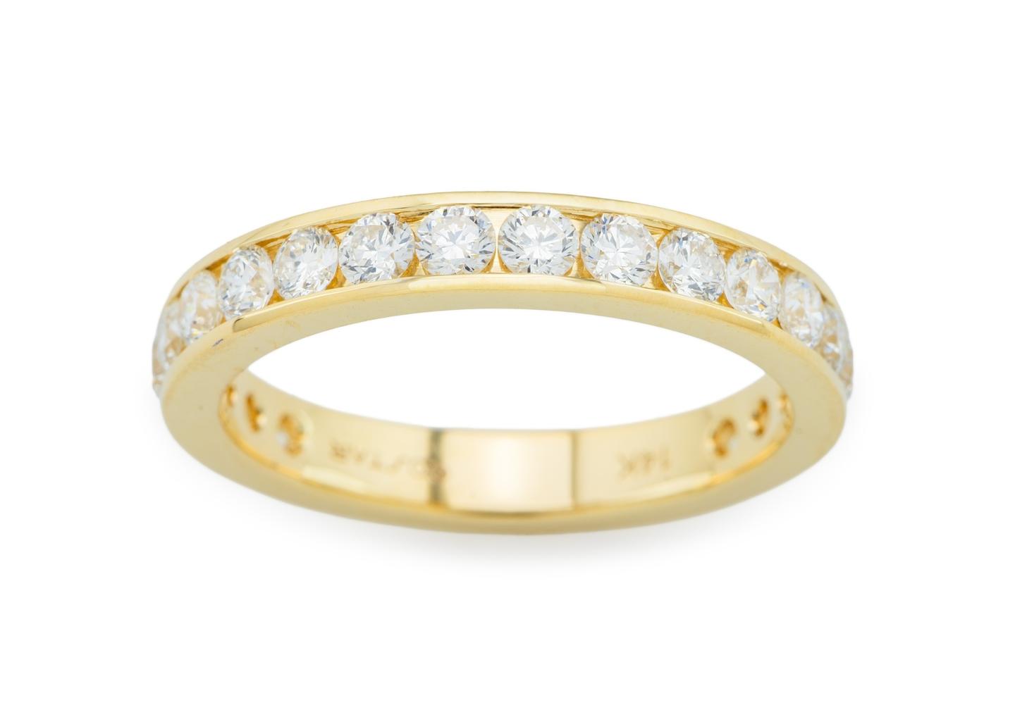 14K Diamond Channel Set Wedding Band