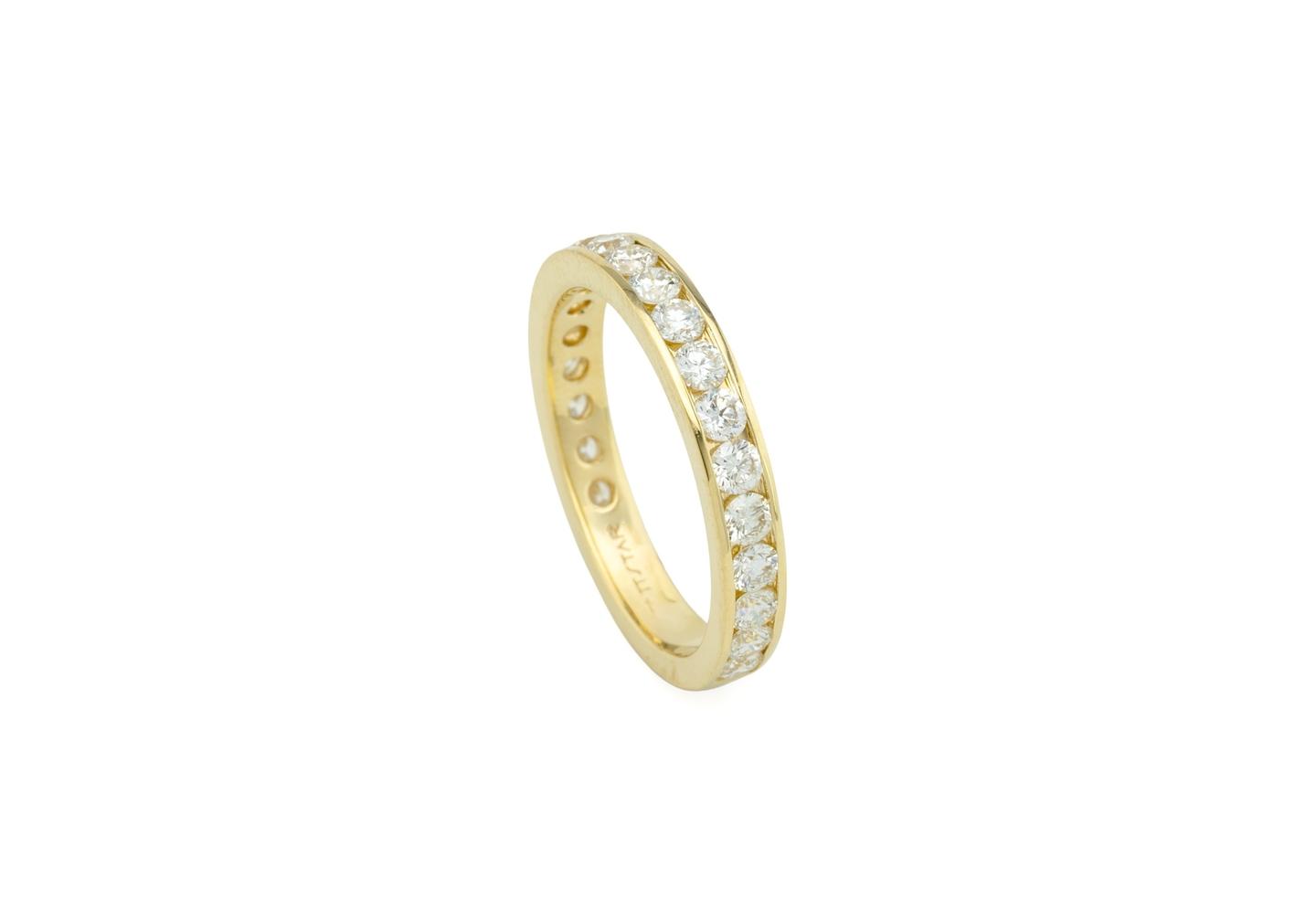 14K Diamond Channel Set Wedding Band