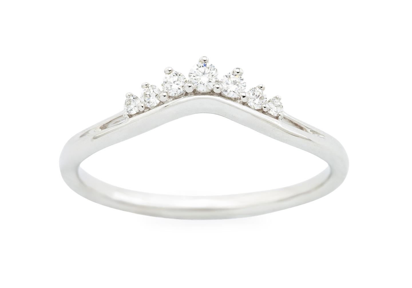 14K Diamond Contour Band