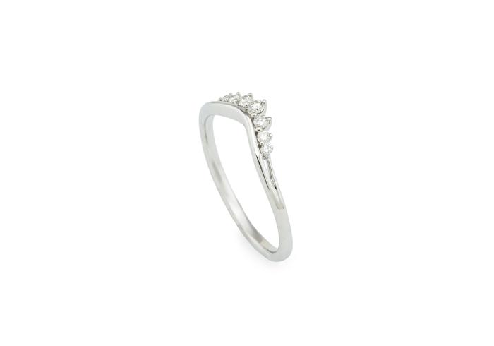 14K Diamond Contour Band