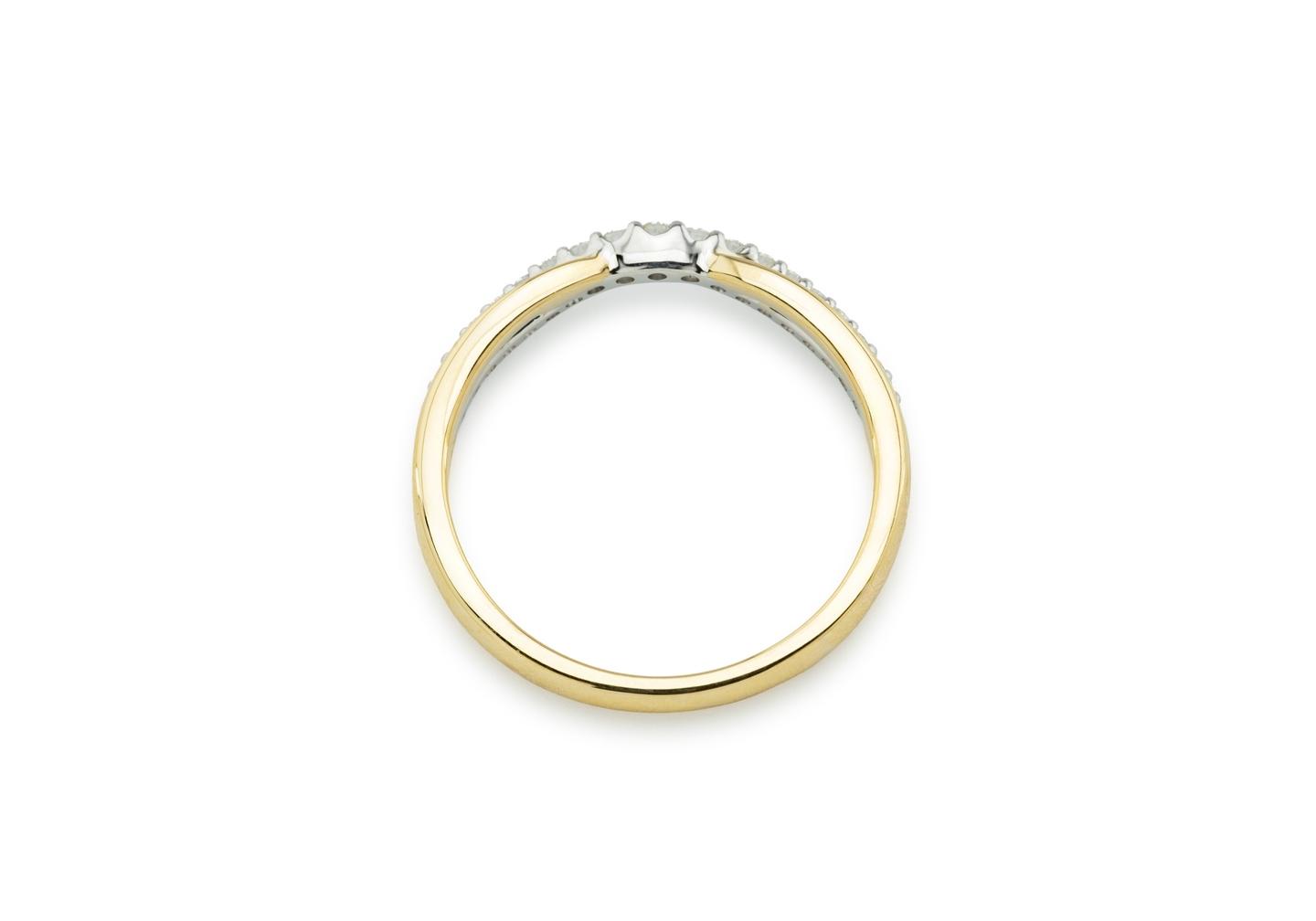 14K Diamond Curved Chevron Band