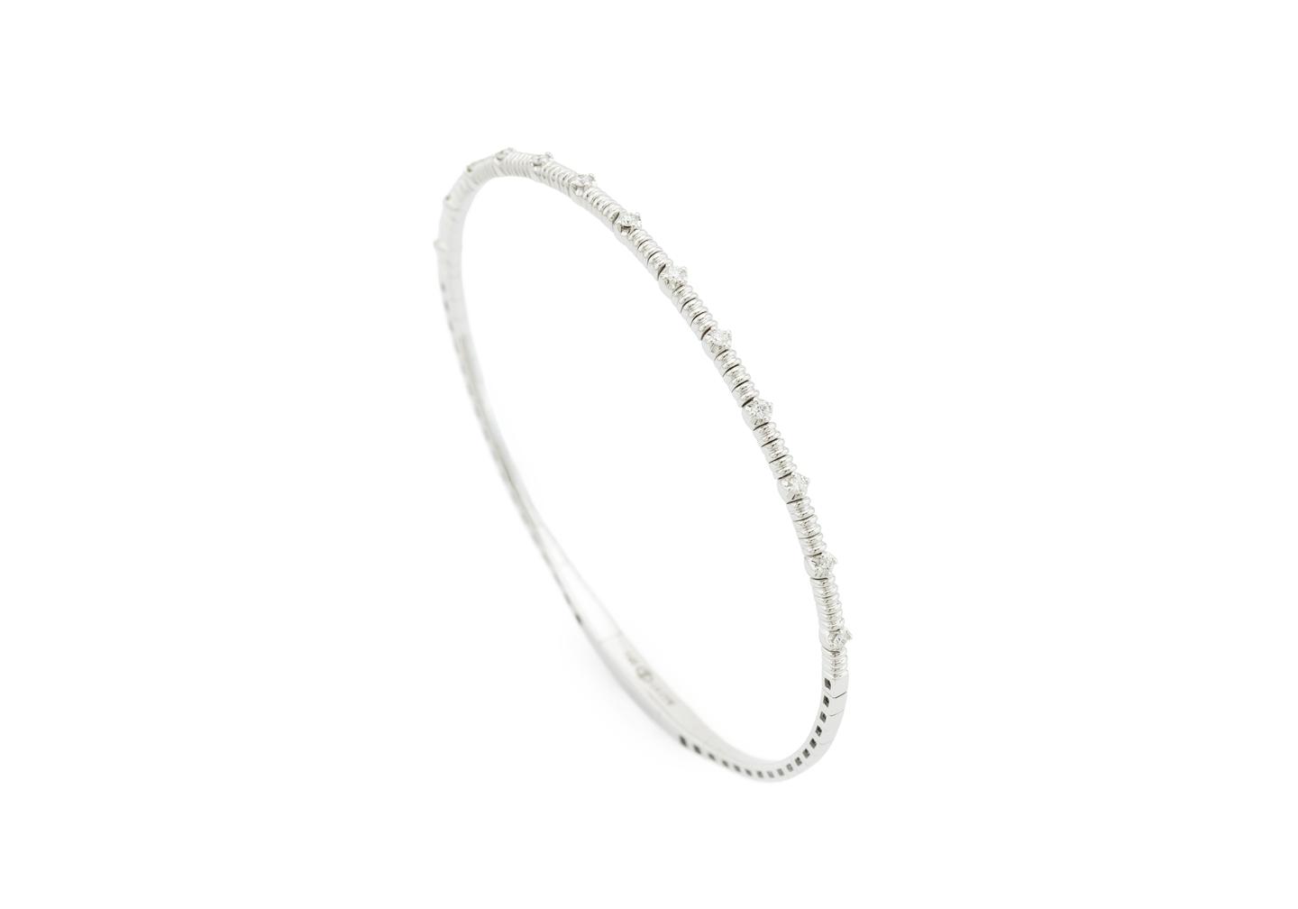 14K Flexible Diamond Bangle