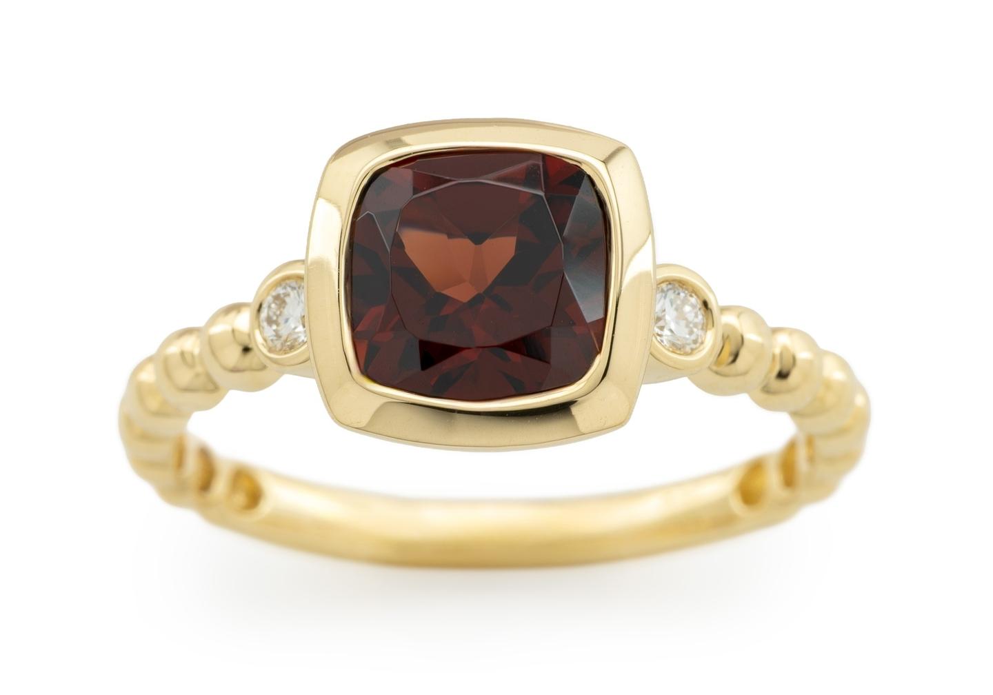 14K Garnet and Diamond Ring