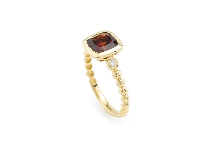 14K Garnet and Diamond Ring