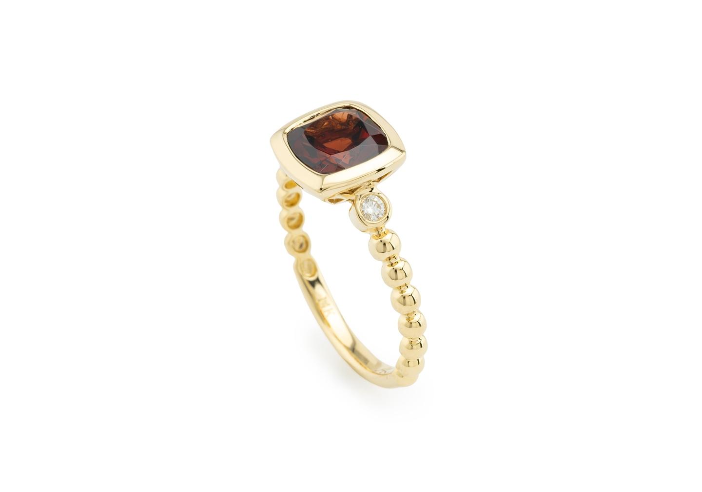 14K Garnet and Diamond Ring