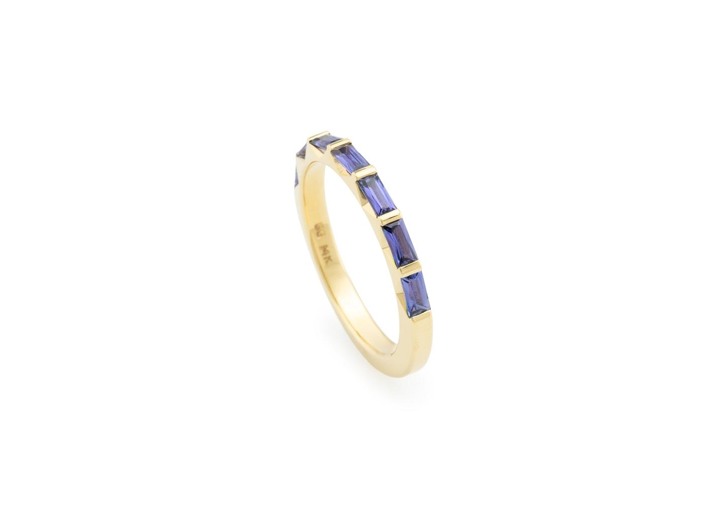 14K Purple Yogo Sapphire Wedding Band | Aurum Collection