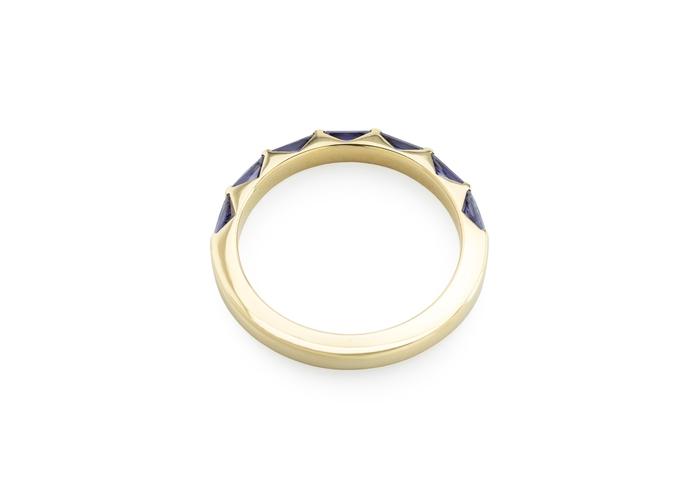 14K Purple Yogo Sapphire Wedding Band | Aurum Collection