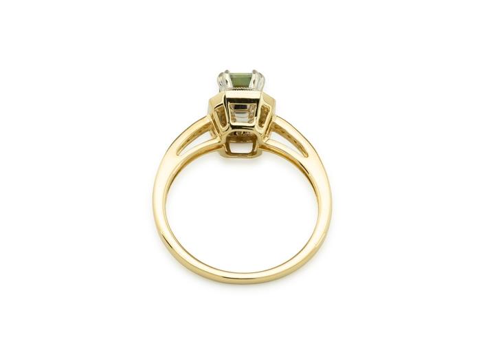 14K Two-Tone Montana Sapphire Halo Ring
