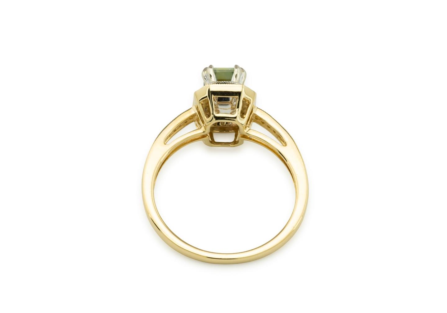 14K Two-Tone Montana Sapphire Halo Ring