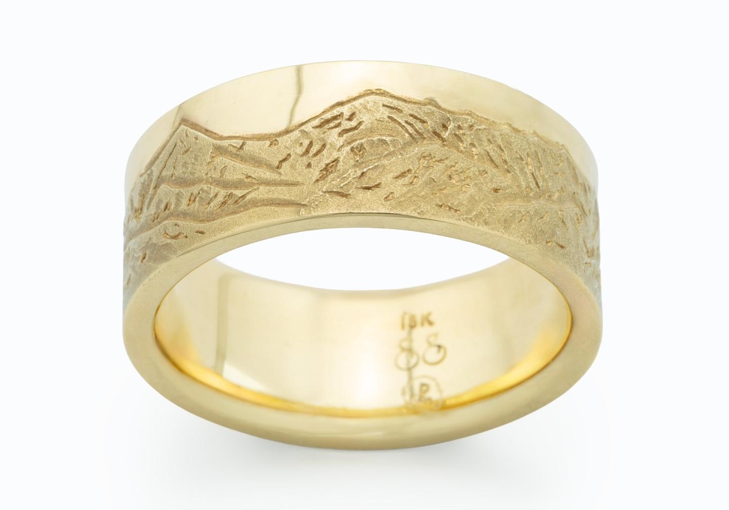 18K Yellow Gold Mountain Range Band | Aurum Collection