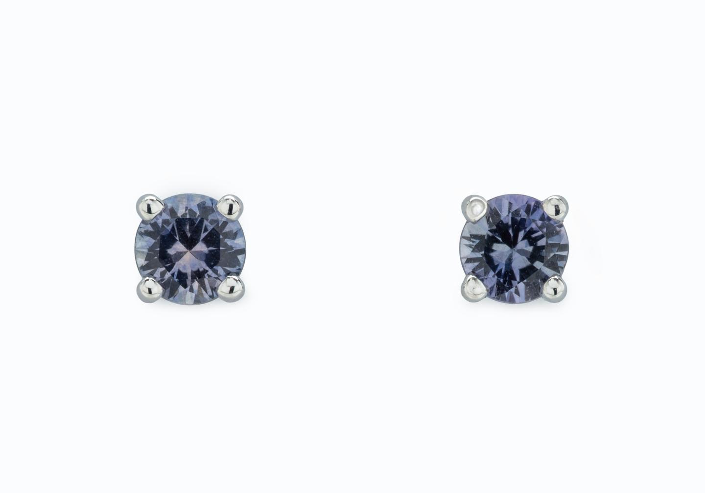 14K White Gold Montana Sapphire Stud Earrings