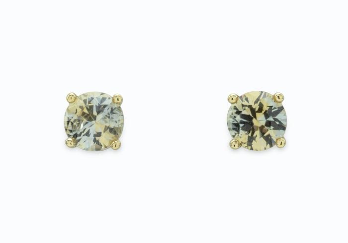 14K Yellowish Green Montana Sapphire Stud Earrings
