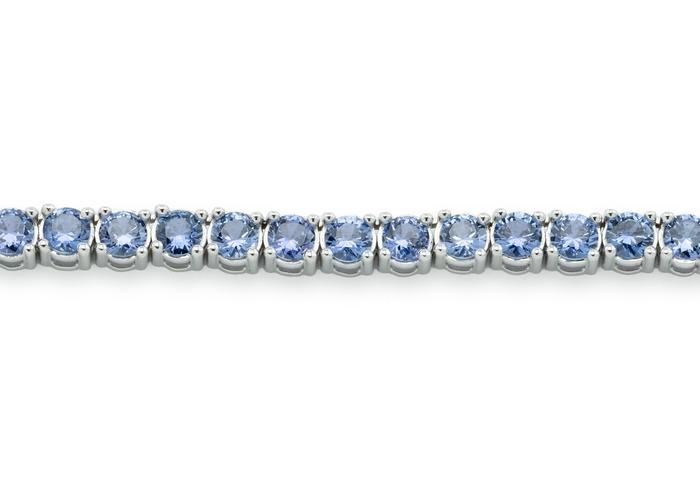 14K Yogo Sapphire Tennis Necklace