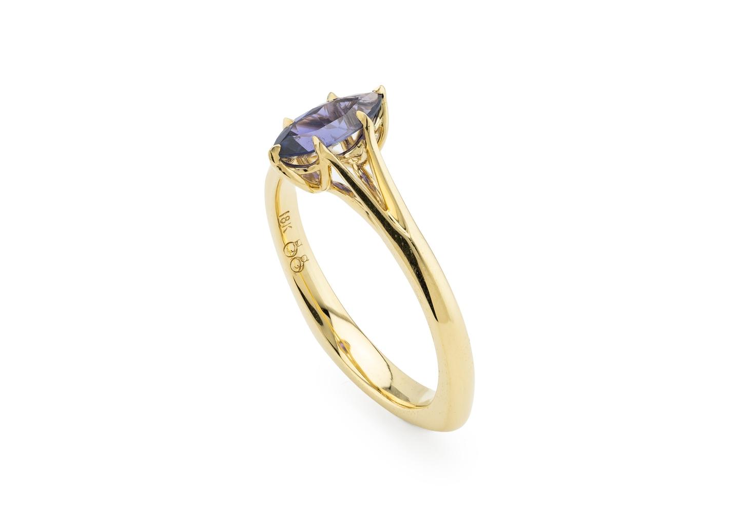 18K Yellow Gold Yogo Sapphire Gossamer Ring