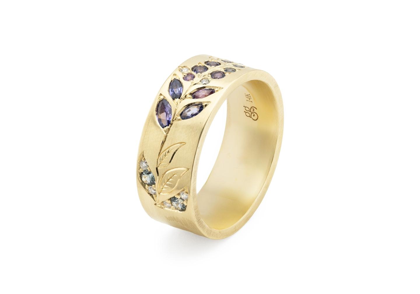 14K Yellow Gold Lupine Ring