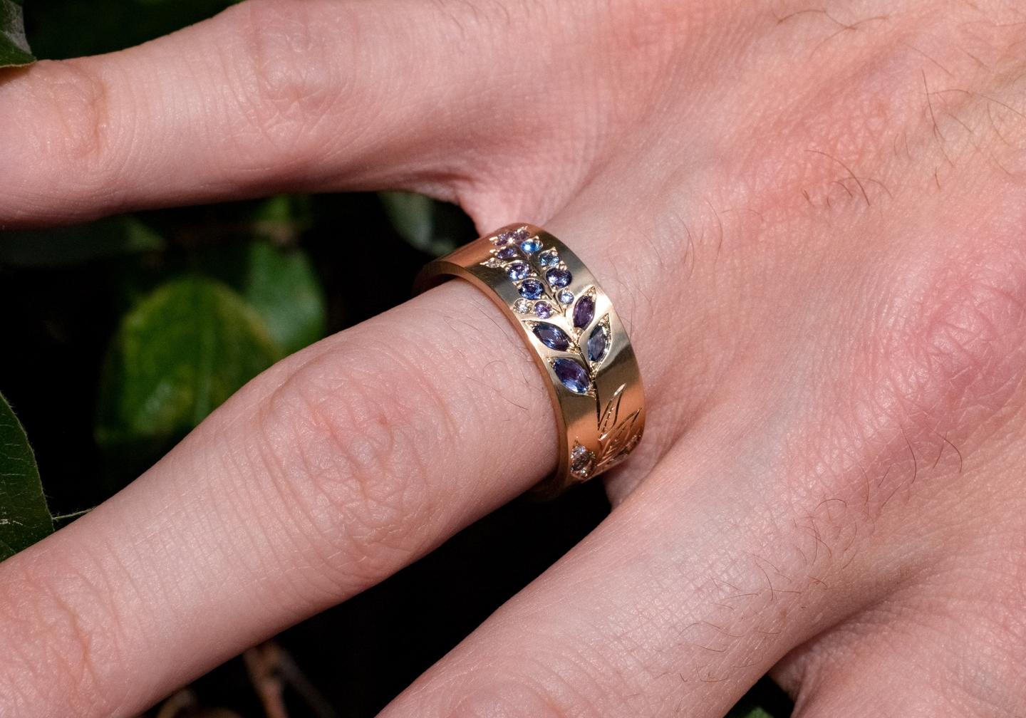 14K Yellow Gold Lupine Ring
