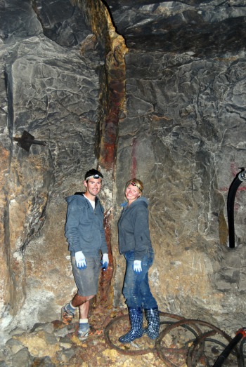 Chris & Alex at the Yogo Sapphire Vein deep underground